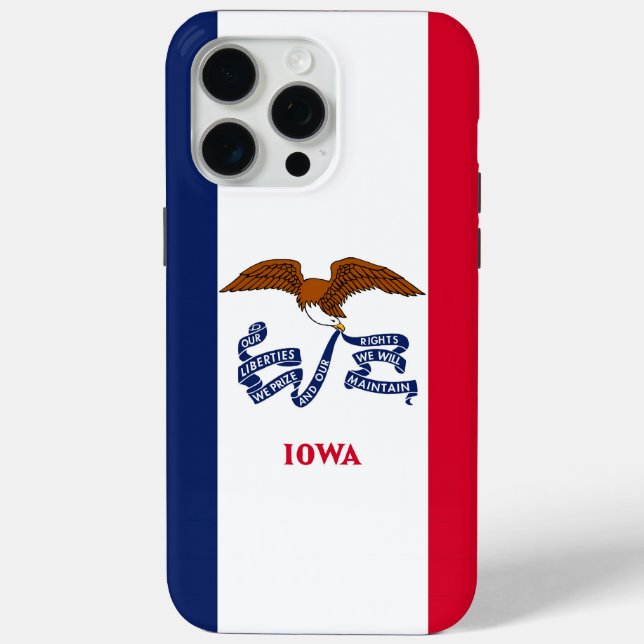 Funda Apple iPhone 15 Pro Max, bandera Iowa (Reverso )