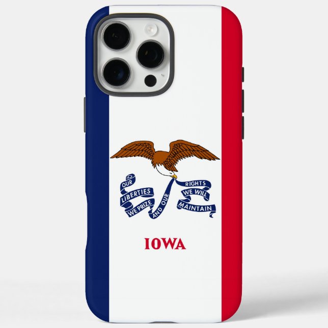 Funda Apple iPhone 16 Pro Max, bandera Iowa (Reverso)