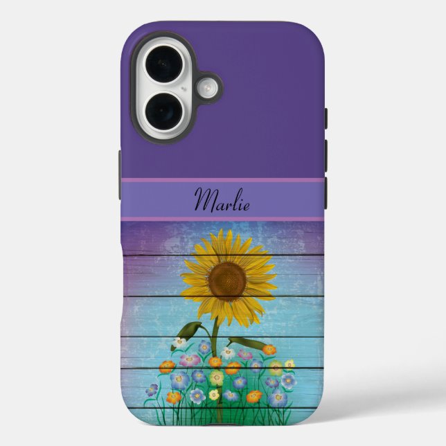 funda Apple para iPhone 16 con girasol único (Reverso )
