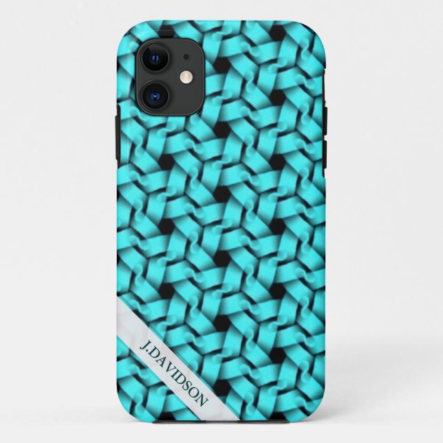Funda Aqua Hexagon Weave Textile Pattern iPhone 5 (Reverso)