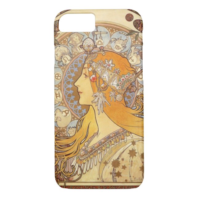 Funda Art Nouveau Alphonse Mucha Zodiac iPhone 7 (Reverso)