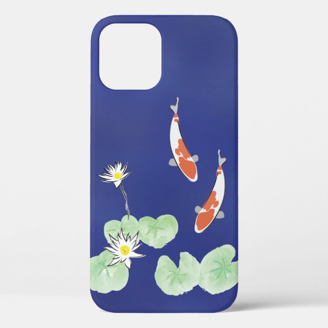 Funda azul Koi Pond - Funda para iPhone 12 (Reverso )
