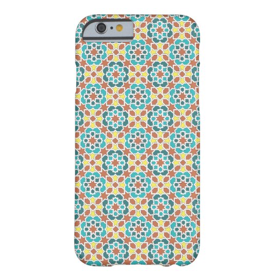 Funda Barely There iPhone 6 Mosaico de azulejo y arabesco amarillo y verde