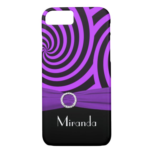 Funda Black and Purple Swirly Stripes iPhone 7 (Reverso)