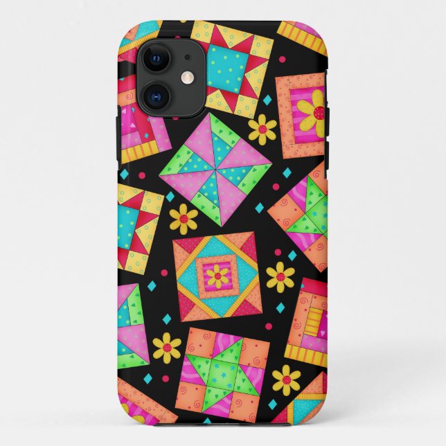 Funda Black Patchwork Quilt Art iPhone 5 (Reverso)