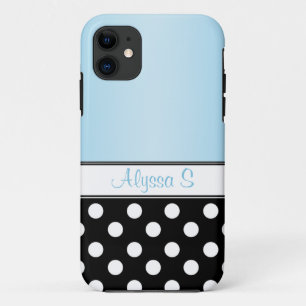 Funda Black Polka Dot Blue iPhone 5
