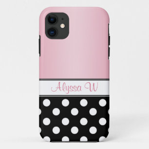 Funda Black Polka Dot Pink iPhone 5