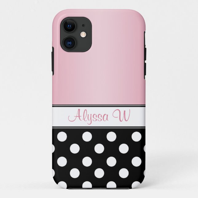 Funda Black Polka Dot Pink iPhone 5 (Reverso)