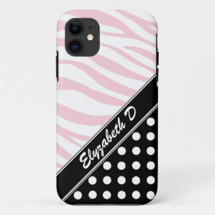 Funda Black Polka Dot Pink Zebra Print iPhone 5