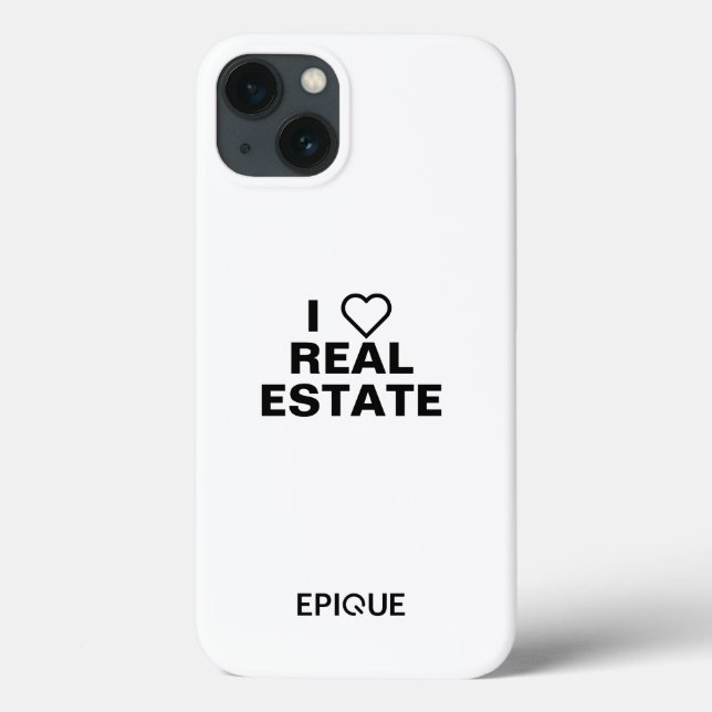 funda blanco para iPhone 13 - I Heart Real Estate (Reverso)