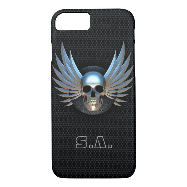 Funda Blue Winged Skull iPhone 7 (Reverso)