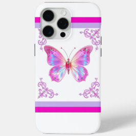 Funda bonito Pink Holo Butterfly para iPhone 15 Pr