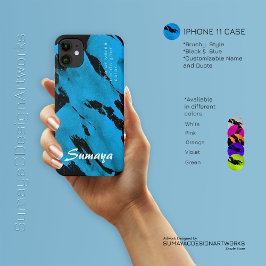 Funda Brushy Black & Blue iPhone 11 | PERSONALIZAB