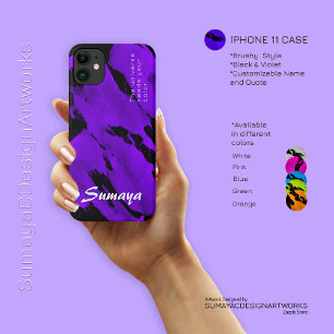 Funda Brushy Black Violet iPhone 11 PERSONALIZAB