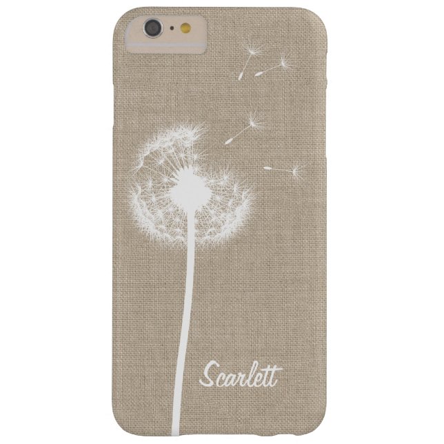 Funda Burlap Dandelion Monogrammed iPhone 6/6s Plu (Reverso)