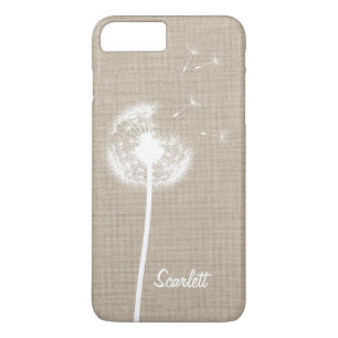 Funda Burlap Dandelion Monogrammed iPhone 7 Plus