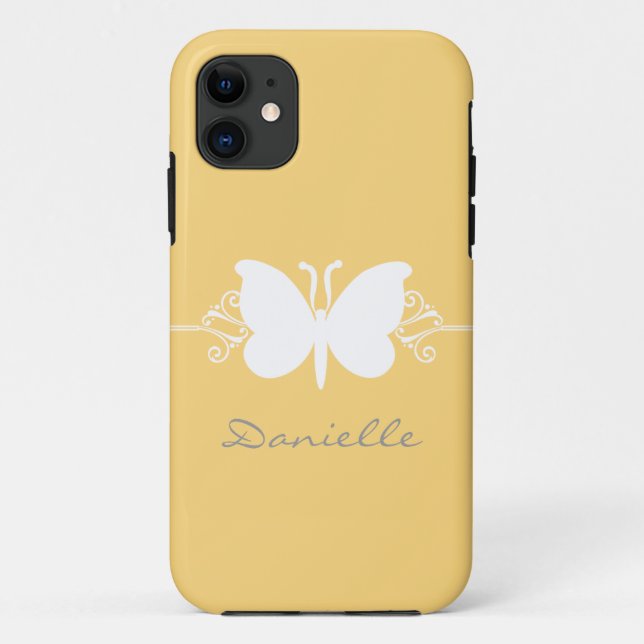 Funda Butterfly Swirl BT iPhone 5, amarillo (Reverso)