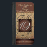 Funda Cartera 19° aniversario Boda Bronce oscuro<br><div class="desc">Este diseño se compone de mis gráficos cardíacos rosas junto con su año de aniversario y "bronce" escrito en letra caligráfica como elemento de diseño. Estoy disponible para ayudarte con cualquier nuevo diseño o personalización que desees,  sólo envíame un mensaje y regresaré enseguida.</div>