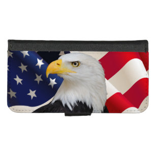 Funda Cartera Bandera americana calva patriótica de Eagle