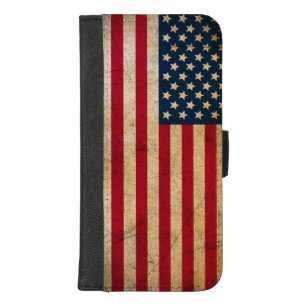 Funda Cartera Estuche Vintage American Flag para iPhone 8/7 Plus