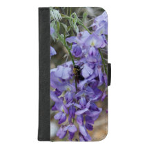 Flor púrpura de las glicinias con la foto de la