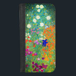 Funda Cartera Gustav Klimt Flower Garden<br><div class="desc">Estuche iPhone Wallet con el jardín de flores de pintura al óleo de Gustav Klimt (1906). Un bonito jardín de flores moradas,  rojas,  blancas,  azules y naranjas. Un gran regalo para los amantes del arte Art Nouveau y austriaco.</div>