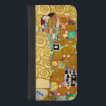Funda Cartera Gustav Klimt Fulfillment Nouveau Couple<br><div class="desc">Gustav Klimt,  Fulfillment 1910-1911 Art Nouveau Couple con el diseño giratorio de Klimt y la hermosa pintura de oro.</div>