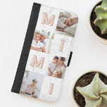 Funda Cartera MIMI Letras rosas Collage de fotos de la familia M<br><div class="desc">Envíe un hermoso estuche de billetera telefónica personalizada a su abuela (MIMI) que ella apreciará. Estuche de carteras de teléfono de collage de fotos familiares personalizadas para mostrar sus propias fotos y recuerdos familiares especiales. Nuestro diseño presenta un sencillo diseño de cuatro cuadros fotográficos con letras "MIMI" mostradas en el...</div>