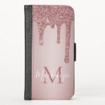 Funda Cartera Rosa Girly Gold Sparkle Purpurinas Dris Monograma<br><div class="desc">El Rosa Girly Gold Sparkle Purpurina Drips Monogram Phone Wallet con nuestro moderno purpurina de imitación gotea en oro rosa/rosa. Diseñado por Cedar y String. Para personalizar aún más, por favor haga clic en el enlace "personalizar adicional" y utilice la herramienta de diseño para modificar el diseño. Si necesita ayuda...</div>