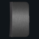 Funda Cartera Para Galaxy S4 Aspecto de aluminio cepillado gris<br><div class="desc">Aspecto de aluminio cepillado metálico negro. Diseño simple y elegante de Guay. Disponible en otros productos</div>