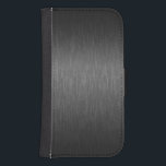 Funda Cartera Para Galaxy S4 Aspecto de aluminio cepillado gris<br><div class="desc">Aspecto de aluminio cepillado metálico negro. Diseño simple y elegante de Guay. Disponible en otros productos</div>