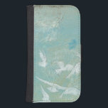 Funda Cartera Para Galaxy S4 Aves blancas volando por el cielo azul<br><div class="desc">Megan Meagher creó esta huella de pájaros blancos volando a través de un cielo azul. Un lugar tranquilo,  el blanco de los pájaros y el azul del fondo se mezclan muy bien. ¡Elige los tuyos!</div>