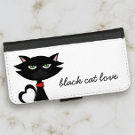 Funda Cartera Para Samsung Galaxy S5 Blanco amor al gato negro lindo<br><div class="desc">A mi pequeño gato negro le encantan las cosas de doble propósito,  como un ratón que es a la vez un juguete y un bocadillo,  así que le gusta mucho esta cartera y el estuche de teléfono en uno. Puede agregar el nombre de su gato (o incluso el suyo)</div>