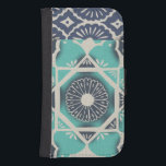 Funda Cartera Para Galaxy S4 Blue Batik Tile II<br><div class="desc">Floral</div>