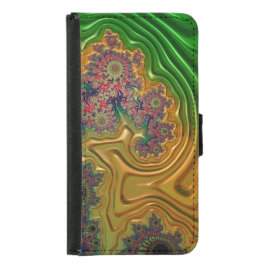 Funda Cartera Para Samsung Galaxy S5 Bosque fractal