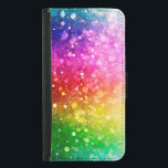 Funda Cartera Para Samsung Galaxy S5 Brillante Purpurina moderno de Bokeh<br><div class="desc">Los colores vivos del arcoiris de Guay son un moderno patrón purpurina de moda bokeh.</div>