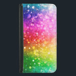 Funda Cartera Para Samsung Galaxy S5 Brillante Purpurina moderno de Bokeh<br><div class="desc">Los colores vivos del arcoiris de Guay son un moderno patrón purpurina de moda bokeh.</div>