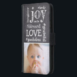 Funda Cartera Para Samsung Galaxy S5 Cartucho de cartón Etching Word collage simple Fot<br><div class="desc">Mejore el aspecto de su Samsung Galaxy S5 con nuestro exclusivo estuche Chalkboard Etching Word Collage Single Photo Wallet Case. Este exquisito funda mezcla el encanto nostálgico de un pizarrón con el encanto moderno de un collage de palabras. El viaje comienza con la palabra "Bendito" y se desliza en una...</div>