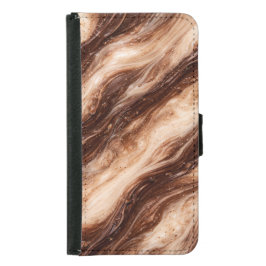 Funda Cartera Para Samsung Galaxy S5 Chocolate Milkshake Marble Texture