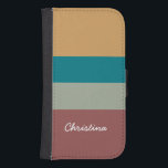 Funda Cartera Para Galaxy S4 Color de moda de otoño personalizado<br><div class="desc">Casos de teléfono personalizados de color de moda de otoño en Oak Buff,  bahía de Vizcay,  Desert Sage y Marsala con franjas de barras de caramelo acabadas con tu propio nombre en blanco para crear un accesorio de moda único para tu smartphone</div>