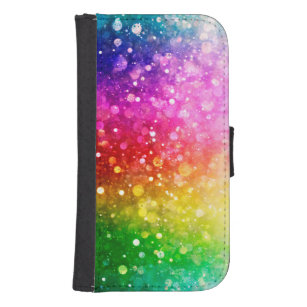 Funda Cartera Para Galaxy S4 Colorido trendy abstract Purpurina de Bokeh
