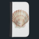 Funda Cartera Para Galaxy S4 Concha de mar rosa y crema<br><div class="desc">A Megan Meagher le encanta pintar fotos de las hermosas colecciones de los océanos. Capta las ofertas más naturales pero hermosas de la naturaleza en la vida marina. En esta pintura clásica y sencilla, se respira la sencillez de una bonita concha de color crema y rosa. Obtén hoy esta obra...</div>