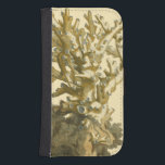Funda Cartera Para Galaxy S4 Coral junto al mar<br><div class="desc">Obtén hoy esta obra de arte moderna con fondo color crema. Esta obra de arte contiene una silueta de coral translúcido que es muy nítida y vívida. Se trata de una obra de arte contemporáneo perfecta para cualquier tipo de temática náutica.</div>