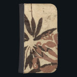 Funda Cartera Para Galaxy S4 Diseño de esténcil floral con hojas de Tawny<br><div class="desc">Este diseño de esténcil de hojas florales con una decoración de colores suaves tiene un fondo rústico que le da un toque de época. Un original de Jennifer Goldberger,  esta impresión sería un regalo increíble para alguien que disfruta de un ambiente rústico de piezas como esta!</div>