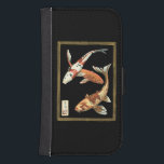 Funda Cartera Para Galaxy S4 Dos peces de colores japoneses Koi sobre fondo neg<br><div class="desc">Esta imagen representa a dos naranjas de colores vivos Koi Goldfish sobre un fondo negro elegante. Esta fina estampada contemporánea de arte con detalles tradicionales japoneses y orientales añadirá carácter a cualquier producto de Zazzle.</div>