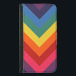 Funda Cartera Para Samsung Galaxy S5 El arcoiris retro de Chevron brillante y colorido<br><div class="desc">Patrón de arcoiris retro chevron brillante y colorido</div>