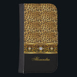 Funda Cartera Para Galaxy S4 Elegante leopardo salvaje Jewel de oro negro<br><div class="desc">Elegante animal de leopardo salvaje imprime negro y oro, joya falsa. Elegante Funda de teléfono móvil elegante Girly para mujeres chica Añadir nombre inicial Purpurina (Se aconseja que la imagen se muestre más oscura en el Funda) Fabuloso producto para mujeres, Chicas, Zizzago creó este diseño POR FAVOR NOTE todas las...</div>