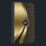 Funda Cartera Para Galaxy S4 Elegante patrón geométrico moderno negro y dorado<br><div class="desc">Patrón geométrico moderno negro, dorado y negro y diseño de líneas modernas dinámicas. Personalizado y monograma opcional. Varias variaciones en este diseño, con una posición diferente de los elementos y diferentes combinaciones de colores. No purpurina real o acabado metálico, sino efecto de imagen digital. Si necesita ayuda para personalizar, cambiar...</div>