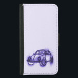 Funda Cartera Para Samsung Galaxy S5 Esbozo de coches en morado<br><div class="desc">Dibujo de un coche con tonos púrpura. Parece que los diseñadores interpretan pronto un prototipo.</div>