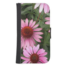 Estuche de billetera rosa Echinacea
